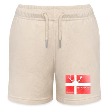 Denmark wildlife Flag Deer - Kids Organic Sweat Shorts by Stanley/Stella - soft Ecru - Front