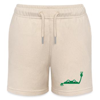 Frog face - Kids Organic Sweat Shorts by Stanley/Stella - soft Ecru - Front