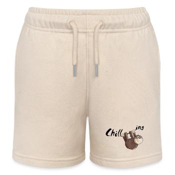 "Chill out" - la paresse - se prélasser - bande - Short de jogging enfant bio Stanley/Stella - écru doux - Devant