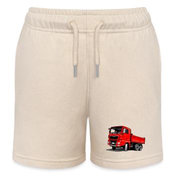 Camion rouge - Short de jogging enfant bio Stanley/Stella - écru doux - Devant