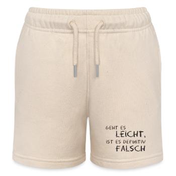 Wenn es leicht ist dann ist es falsch - Kinder Organic Joggingshorts Mini Bolter von Stanley/Stella - Natur - Vorne
