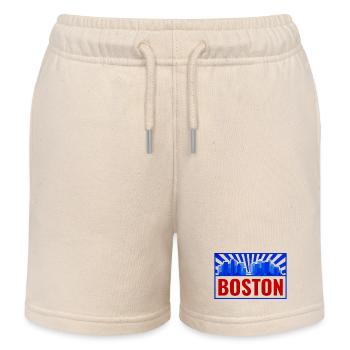 Boston Skyline Retro Rot Blau - Kinder Organic Joggingshorts Mini Bolter von Stanley/Stella - Natur - Vorne