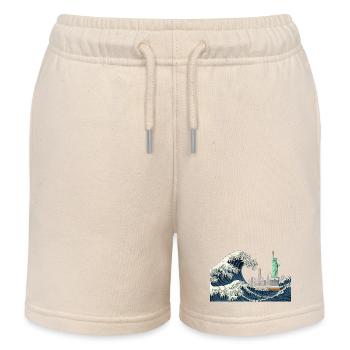 T Shirt grande vague new york humour - Short de jogging enfant bio Stanley/Stella - écru doux - Devant