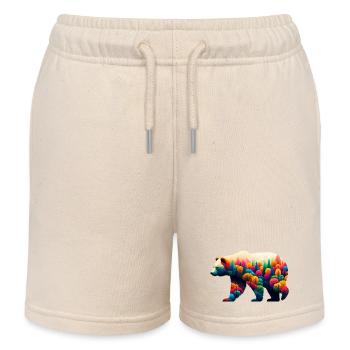 Bear - Kids Organic Sweat Shorts by Stanley/Stella - soft Ecru - Front