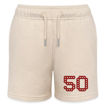 50. 50 JAHRE. 50-JÄHRIGES JUBILÄUM. 50-JÄHRIGES JUBILÄUM. - Kinder Organic Joggingshorts Mini Bolter von Stanley/Stella - Natur - Vorne