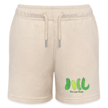 Pick Your Pickle: Grüne Gurkenkunst - Kinder Organic Joggingshorts Mini Bolter von Stanley/Stella - Natur - Vorne
