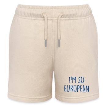 I'M SO EUROPEAN - Kids Organic Sweat Shorts by Stanley/Stella - soft Ecru - Front