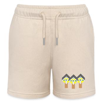 Cube houses - Kids Organic Sweat Shorts by Stanley/Stella - soft Ecru - Front