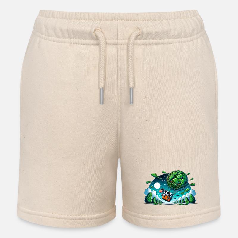 Voyage de la vache Leaf Lift - Short de jogging enfant bio Stanley/Stella - écru doux