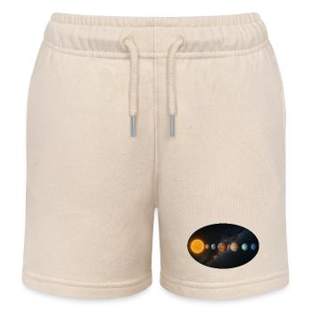Sonne - Sonnensystem - Planeten - Kinder Organic Joggingshorts Mini Bolter von Stanley/Stella - Natur - Vorne
