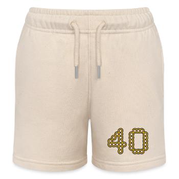 40. 40 YEARS. 40th ANNIVERSARY. 40 YEARS ANNIVERSARY. - Kids Organic Sweat Shorts by Stanley/Stella - soft Ecru - Front
