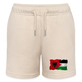 Albanie_Palestine_2025 - Kids Organic Sweat Shorts by Stanley/Stella - soft Ecru - Front