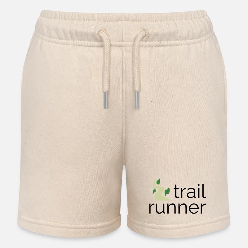 Trail Runner - Design avec texte et trail - Short de jogging enfant bio Stanley/Stella - écru doux