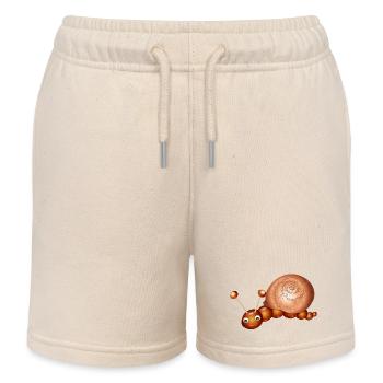 Escargot châtain mignon – Enfance et plaisir de l’artisanat - Short de jogging enfant bio Stanley/Stella - écru doux - Devant