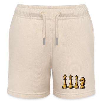 Pièces royales d’échecs vintage - Short de jogging enfant bio Stanley/Stella - écru doux - Devant