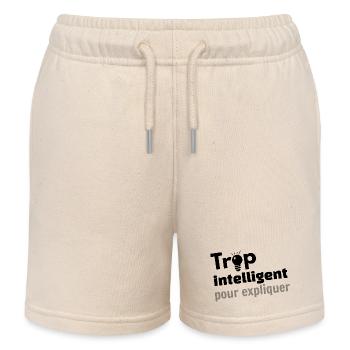 Too smart to explain - Kids Organic Sweat Shorts by Stanley/Stella - soft Ecru - Front