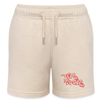 Paris Streets Street Art Souvenir - Kids Organic Sweat Shorts by Stanley/Stella - soft Ecru - Front