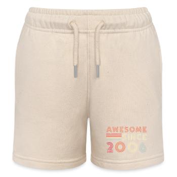 Retro Jubiläum 2006 Liniendesign - Kinder Organic Joggingshorts Mini Bolter von Stanley/Stella - Natur - Vorne