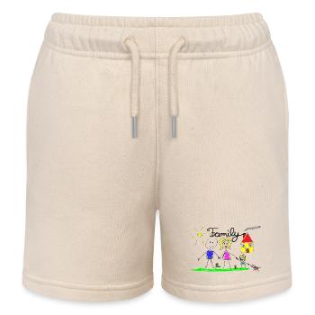 Familie Strichzeichnung - Kinder Organic Joggingshorts Mini Bolter von Stanley/Stella - Natur - Vorne
