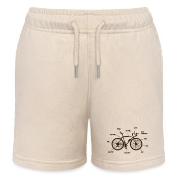 Road Bike Blueprint Road Bike Road Cyclist Design - Kids Organic Sweat Shorts by Stanley/Stella - soft Ecru - Front