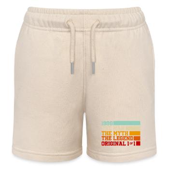 1930s Legend Typography - Kids Organic Sweat Shorts by Stanley/Stella - soft Ecru - Front