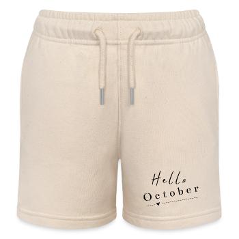 Bonjour octobre | Design d’automne moderne - Short de jogging enfant bio Stanley/Stella - écru doux - Devant