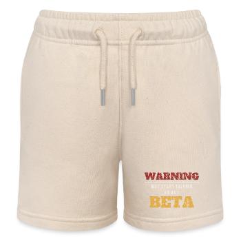Warning Talks About Beta - Kids Organic Sweat Shorts by Stanley/Stella - soft Ecru - Front