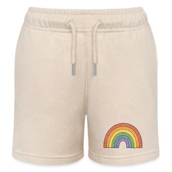 TINY ACTIVISTS | Rainbow - Kids Organic Sweat Shorts by Stanley/Stella - soft Ecru - Front
