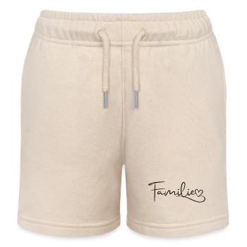 Family Font with Heart - Kids Organic Sweat Shorts by Stanley/Stella - soft Ecru - Front