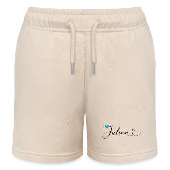 Julian Name Vorname Kalligrafieherz - Kinder Organic Joggingshorts Mini Bolter von Stanley/Stella - Natur - Vorne
