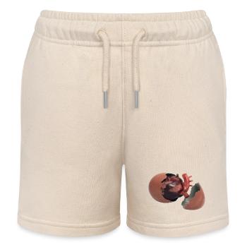 Heart in the egg - Kids Organic Sweat Shorts by Stanley/Stella - soft Ecru - Front