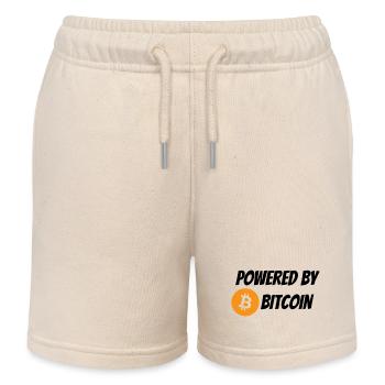 Powered By Bitcoin - Kids Organic Sweat Shorts by Stanley/Stella - soft Ecru - Front