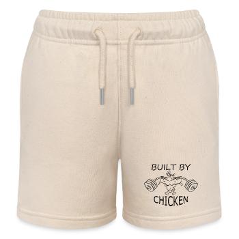 Built by chicken Hantel Fitnesstudio - Kinder Organic Joggingshorts Mini Bolter von Stanley/Stella - Natur - Vorne
