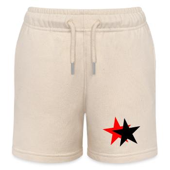 Sterne - schwarz rot - Kinder Organic Joggingshorts Mini Bolter von Stanley/Stella - Natur - Vorne