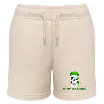 Totenkopf naturverbunden Margerite - Kinder Organic Joggingshorts Mini Bolter von Stanley/Stella - Natur - Vorne