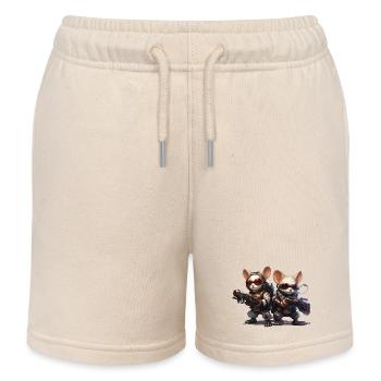 Laser Mice from Mars - Kids Organic Sweat Shorts by Stanley/Stella - soft Ecru - Front