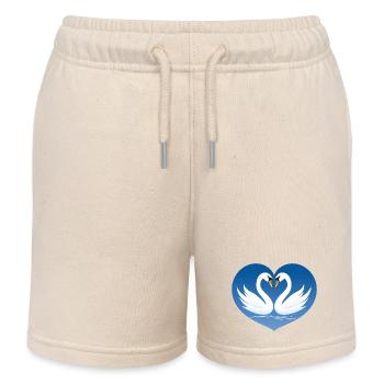 Schwanen-Pärchen - Kinder Organic Joggingshorts Mini Bolter von Stanley/Stella - Natur - Vorne