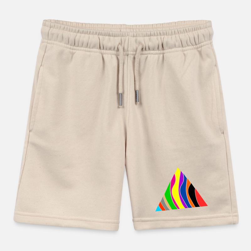 Colorful rainbow triangle Kids Organic Sweat Shorts by Stanley/Stella