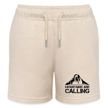 Mountains Mountains - Kids Organic Sweat Shorts by Stanley/Stella - soft Ecru - Front