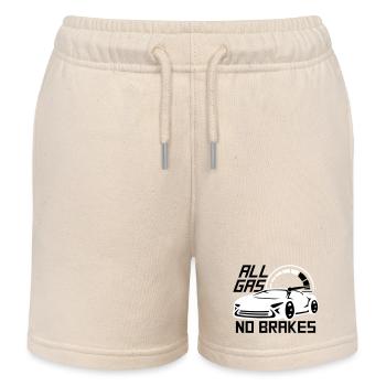 All Gas No Brakes Spruch Liebe Rennauto Fahren - Kinder Organic Joggingshorts Mini Bolter von Stanley/Stella - Natur - Vorne