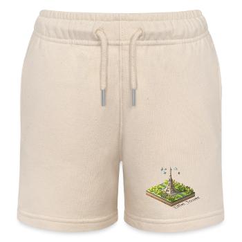Geometrischer Low-Poly-Eiffelturm - Kinder Organic Joggingshorts Mini Bolter von Stanley/Stella - Natur - Vorne