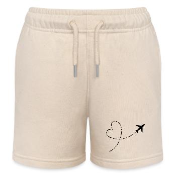 Flugzeug Symbol - Kinder Organic Joggingshorts Mini Bolter von Stanley/Stella - Natur - Vorne