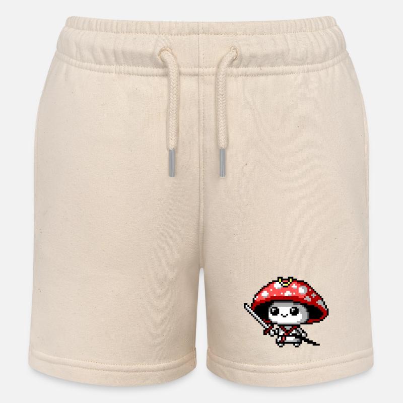 Samouraï champignon 8 bits - Short de jogging enfant bio Stanley/Stella - écru doux