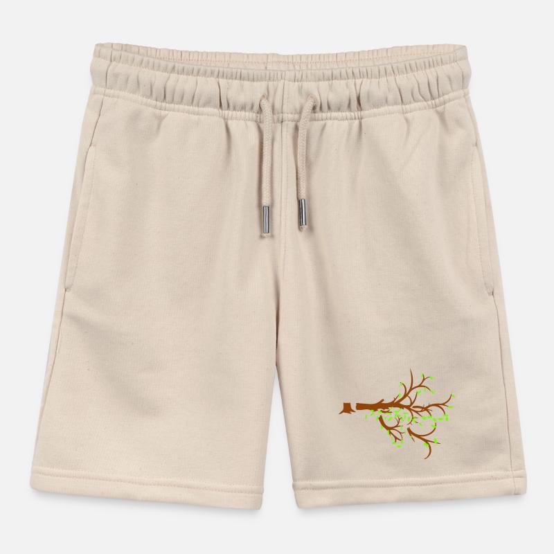 Felled Lumberjack Tree Forest Sapling Silhouette Kids Organic Sweat Shorts by Stanley/Stella