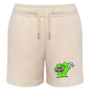 Câlins gratuits Cactus câlin visage triste bouclier - Short de jogging enfant bio Stanley/Stella - écru doux - Devant