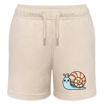 Süße Schnecke Kawaii - Kinder Organic Joggingshorts Mini Bolter von Stanley/Stella - Natur - Vorne
