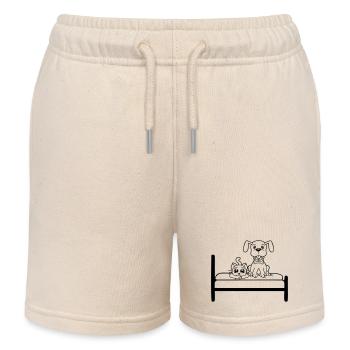 Lit pour chien Chat Deux amis Équipe Chaton 2 Équipage - Short de jogging enfant bio Stanley/Stella - écru doux - Devant