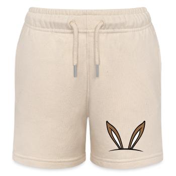 Bunny Bunny Ears Hole Hidden Bag Funny Cute - Kids Organic Sweat Shorts by Stanley/Stella - soft Ecru - Front