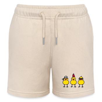 three chicks (b) - Short de jogging enfant bio Stanley/Stella - écru doux - Devant