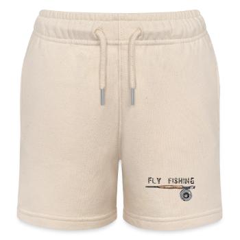 Fly fishing - Kids Organic Sweat Shorts by Stanley/Stella - soft Ecru - Front